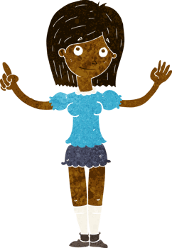 cartoon woman explaining idea png