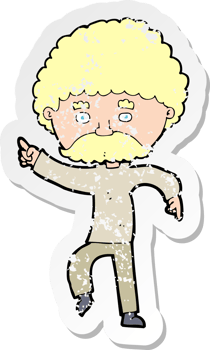 retro distressed sticker of a cartoon seventies style man disco dancing drawing png