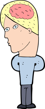 cartoon man with big brain png
