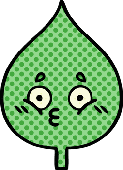 comic book style cartoon expressional leaf png