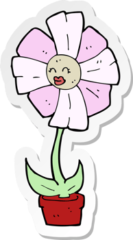 sticker of a cartoon flower png