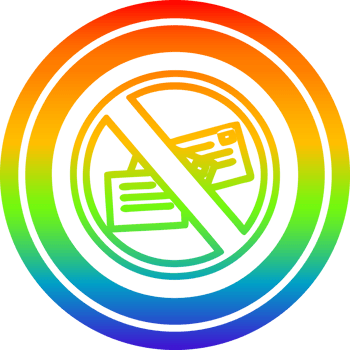 no mail circular in rainbow spectrum png