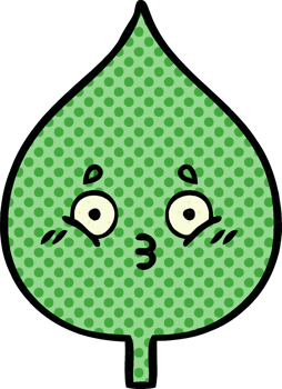 comic book style cartoon of a expressional leaf png