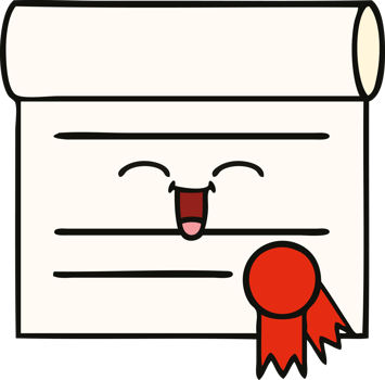 cute cartoon of a certificate png