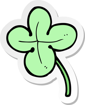 sticker of a cartoon four leaf clover png