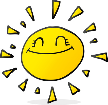happy  hand drawn cartoon sun png