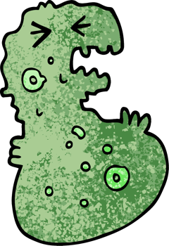 grunge textured illustration cartoon germ png