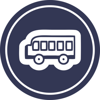 school bus circular icon symbol png