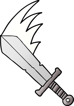cartoon swinging sword png