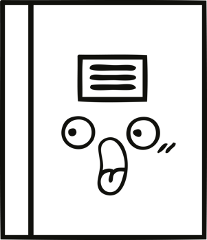 line drawing cartoon of a notebook png