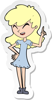 sticker of a cartoon girl making point png