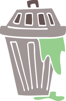 cartoon doodle waste bin png