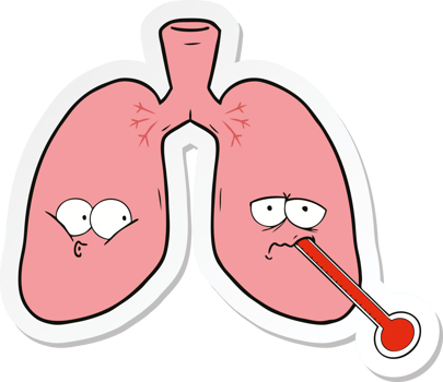 sticker of a cartoon unhealthy lungs png
