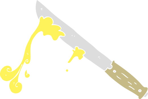 flat color illustration of butter knife png
