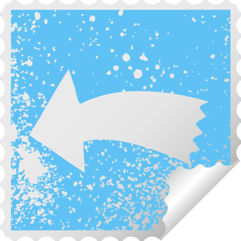 distressed square peeling sticker quirky symbol arrow png