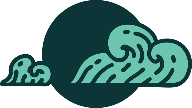 iconic tattoo style image of clouds png