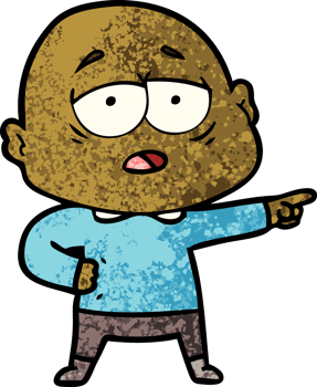 cartoon tired bald man png