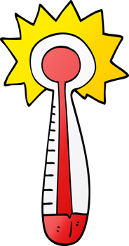 cartoon doodle hot thermometer png