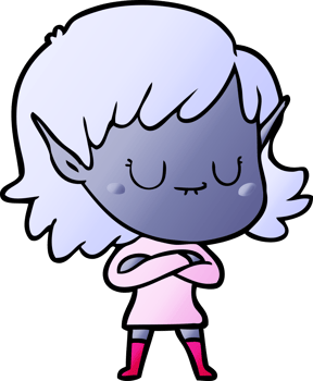happy cartoon elf girl png