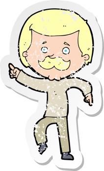 retro distressed sticker of a cartoon dancing dad png