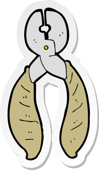 sticker of a cartoon strong pliers png