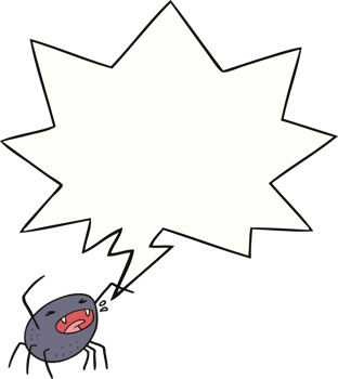 cartoon halloween spider and speech bubble png