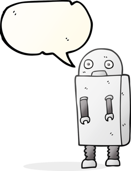 speech bubble cartoon robot png