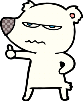 angry bear polar cartoon giving thumbs up drawing png