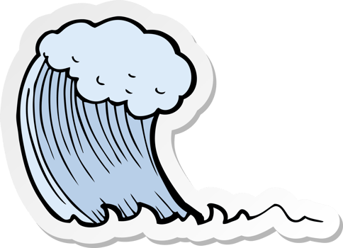 sticker of a cartoon wave png