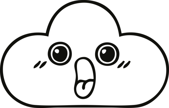 line drawing cartoon snow cloud png