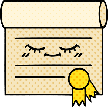 comic book style cartoon certificate png
