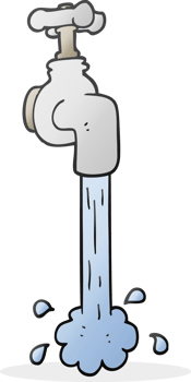 cartoon running faucet png