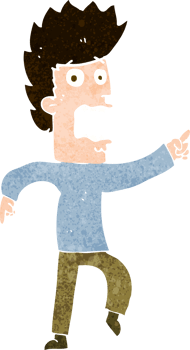 cartoon man pointing at something png