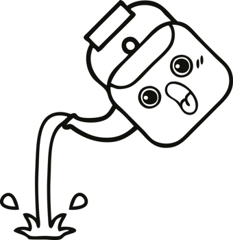 line drawing cartoon pouring kettle png