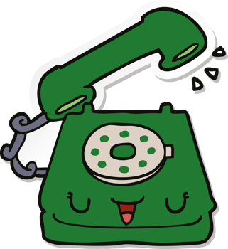 sticker of a cute cartoon telephone png