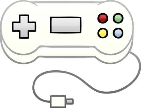 gradient shaded cartoon game controller png