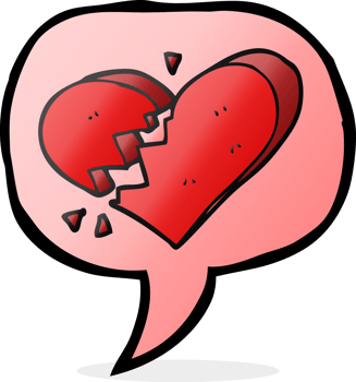 speech bubble cartoon broken heart png