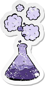 retro distressed sticker of a cartoon science chemicals png