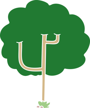 quirky hand drawn cartoon tree png