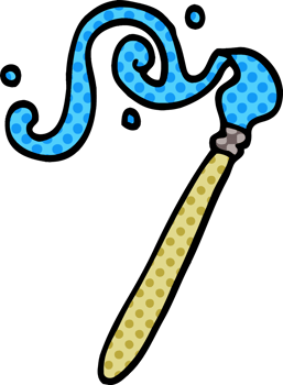 cartoon doodle paint brush png