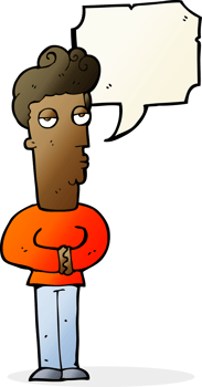 cartoon arrogant man with speech bubble png