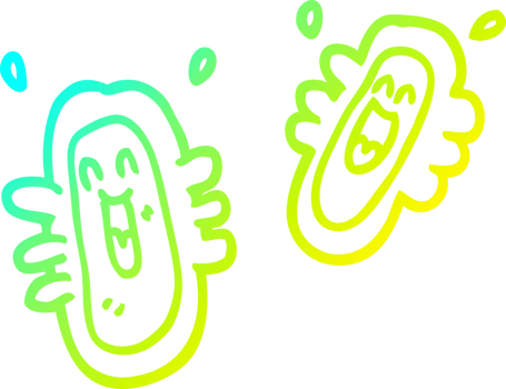 cold gradient line drawing cartoon blood cells png