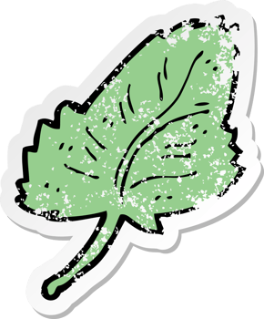retro distressed sticker of a cartoon leaf symbol png