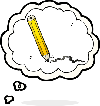 cartoon pencil with thought bubble png