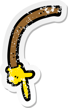 retro distressed sticker of a cartoon pointing arm png