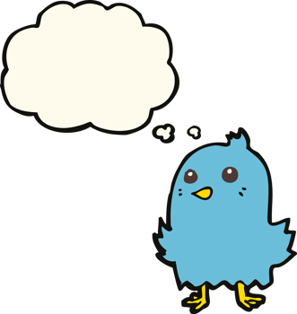 cartoon bird with thought bubble png