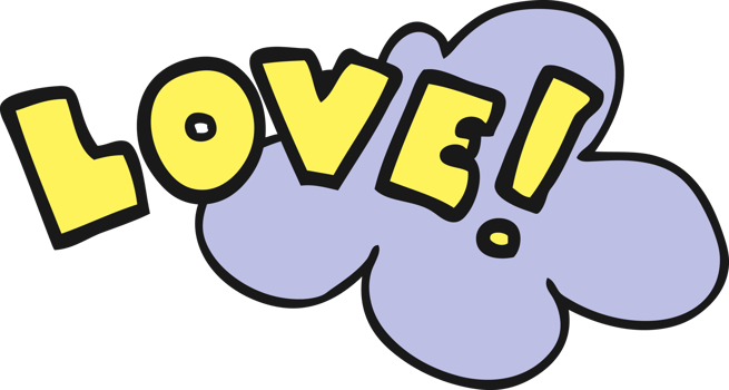 cartoon word love png