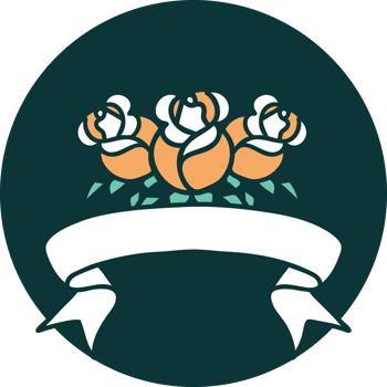 icon with banner of a bouquet of flowers png