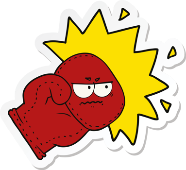 sticker of a cartoon boxing glove png