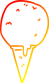 warm gradient line drawing cartoon ice cream cone png